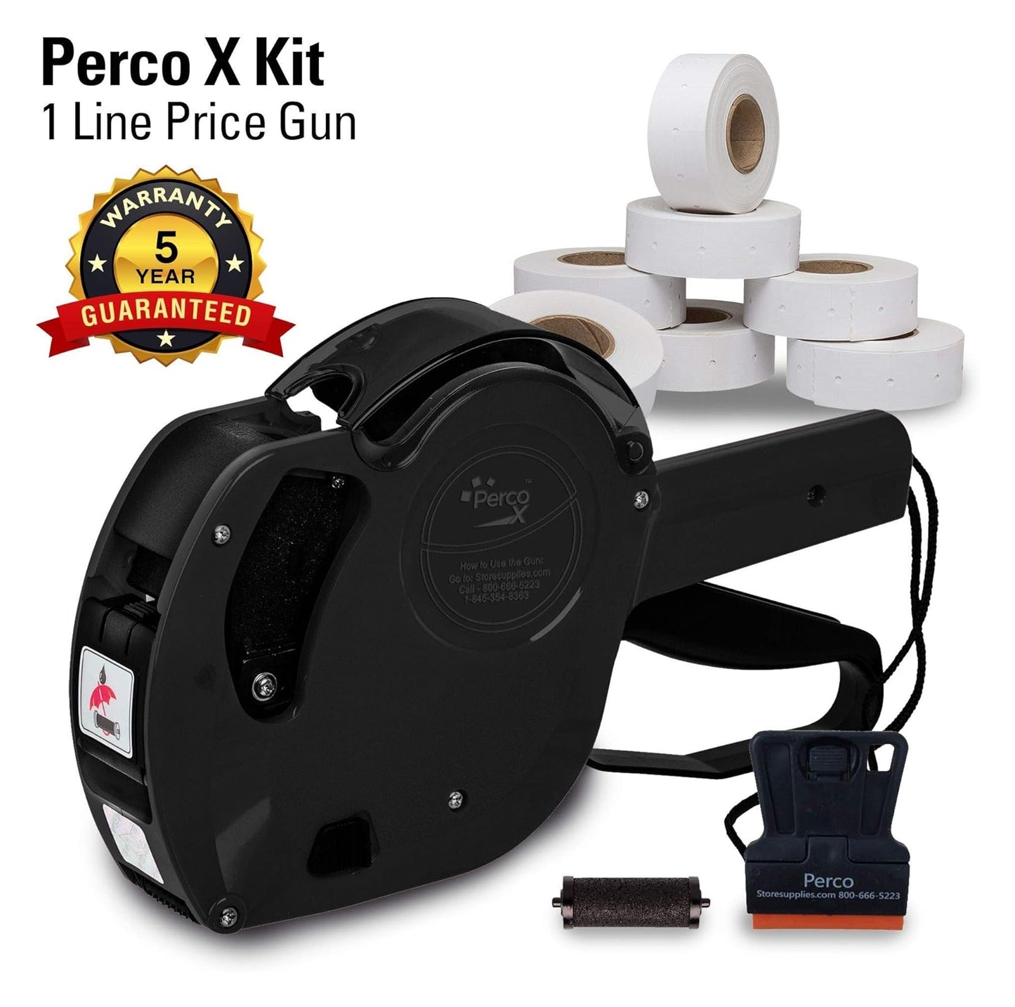 Perco X 1 Line Price Gun + Labels Kit